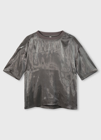 shiny blouse tee | silver