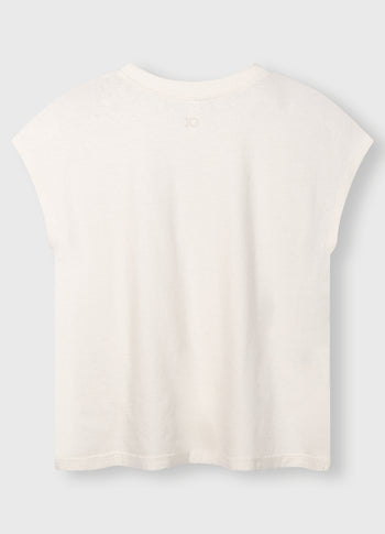 short sleeve tee linen | ecru