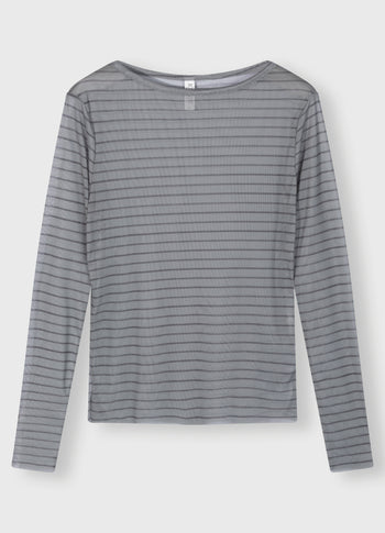 mesh tee pinstripe | graphite