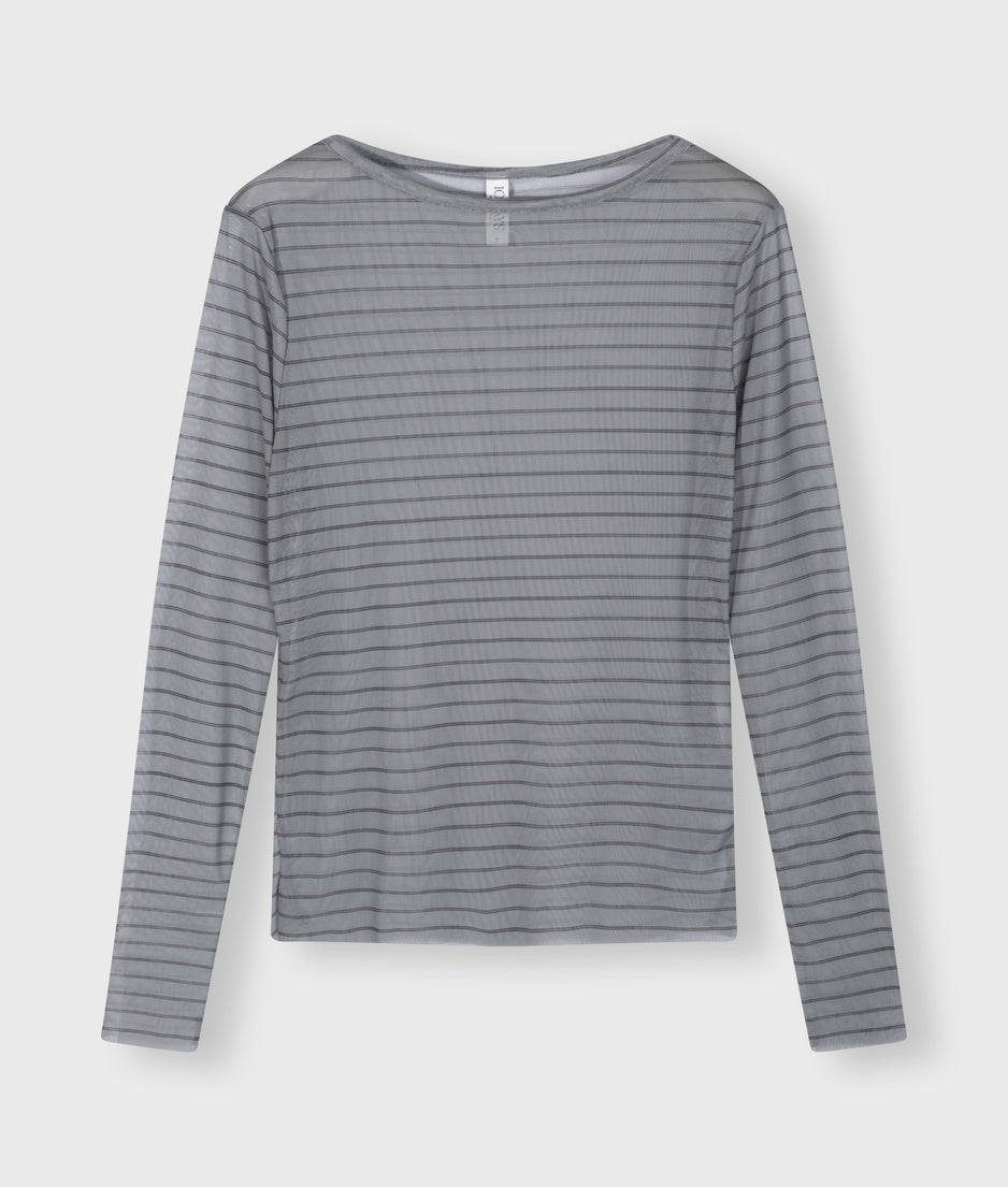 mesh tee pinstripe | graphite