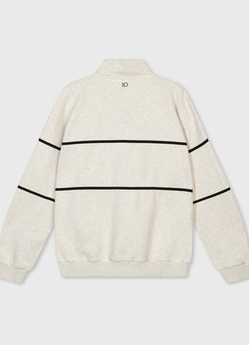 statement sweater zip | soft white melee