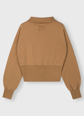 zip sweater | cedar brown