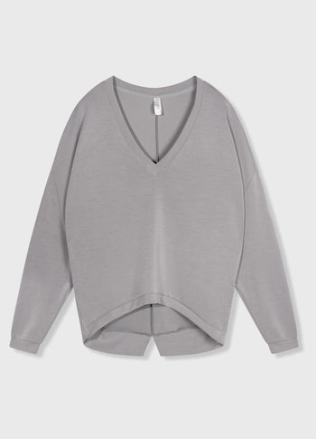 v-neck sweater scuba | graphite