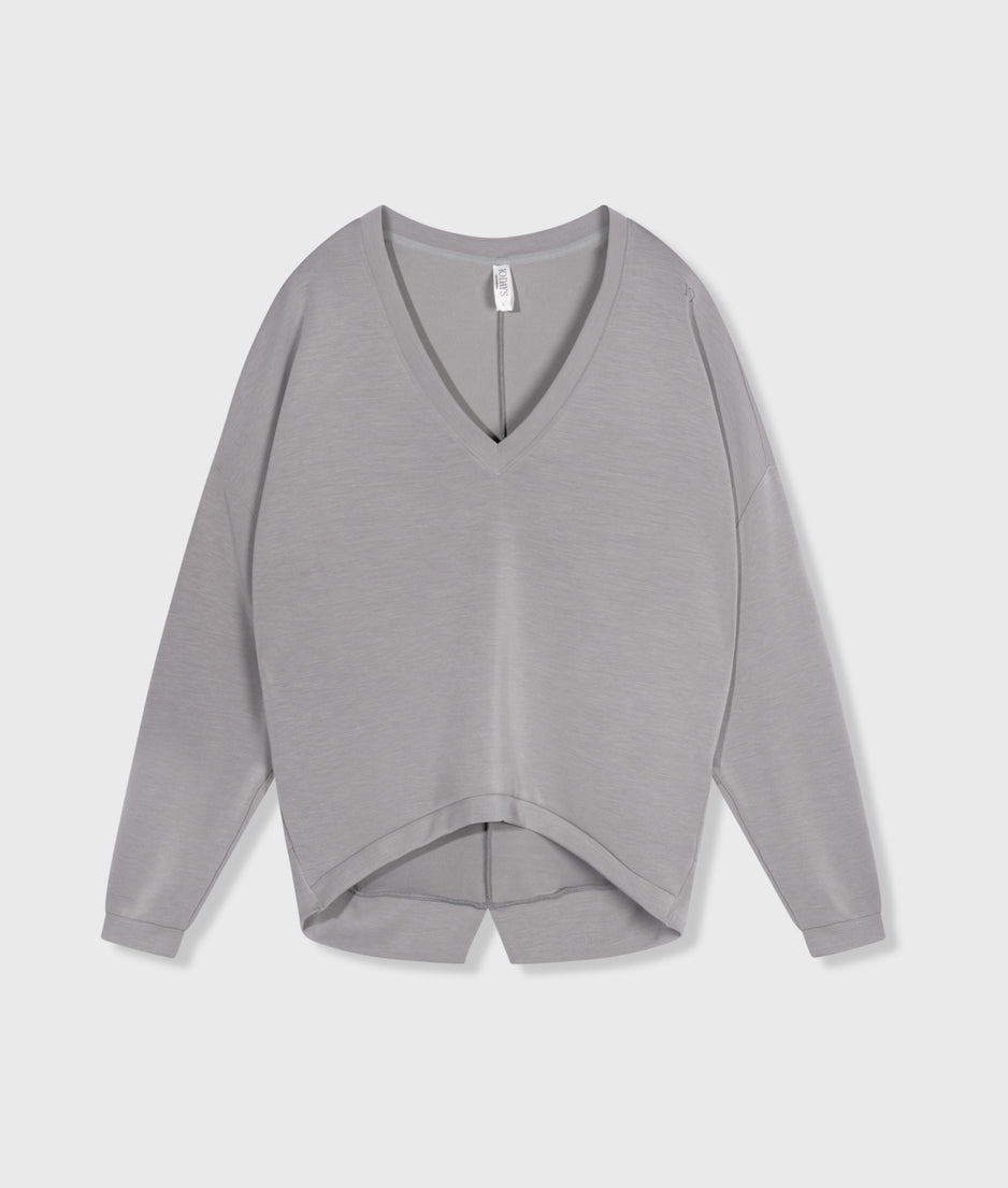 v-neck sweater scuba | graphite