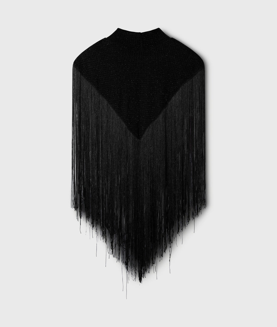 fringe top | black