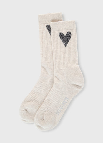 socks heart | soft white melee