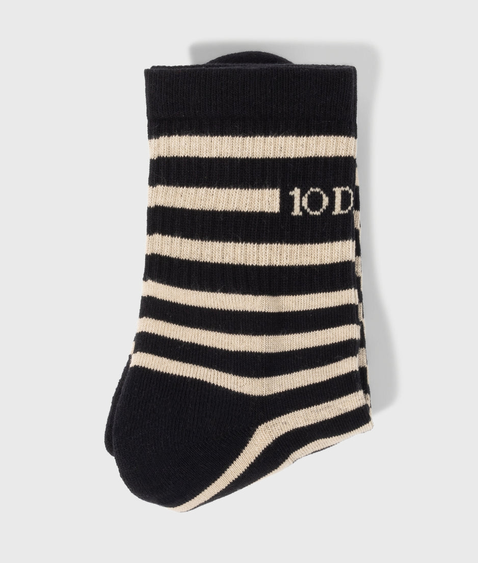 short socks stripe | black/light latte