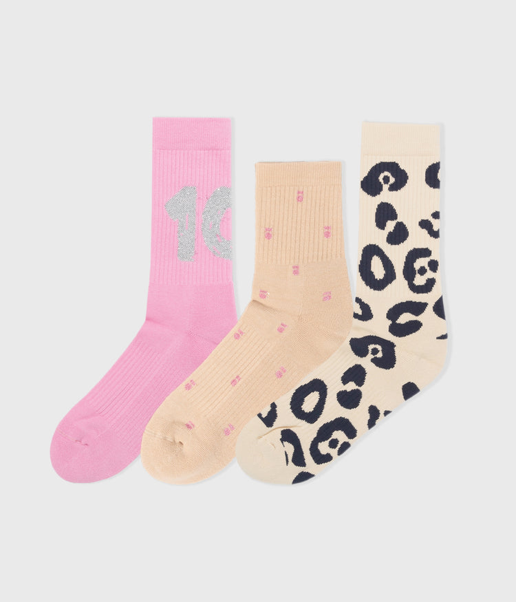 socks 3-pack | pink