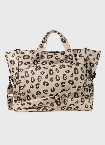 weekend bag leopard | oyster