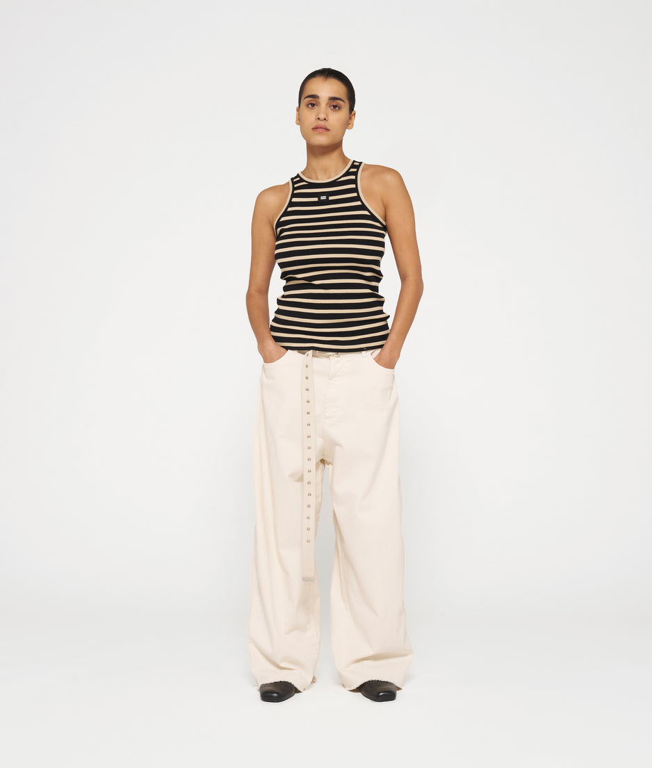 tank top rib stripes | black/light latte