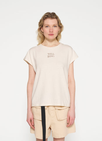 short sleeve tee linen | ecru