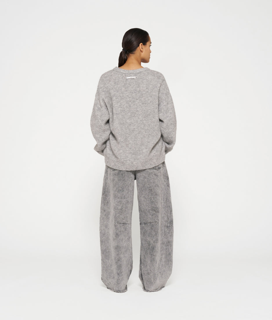 sweater rib knit | light grey melee