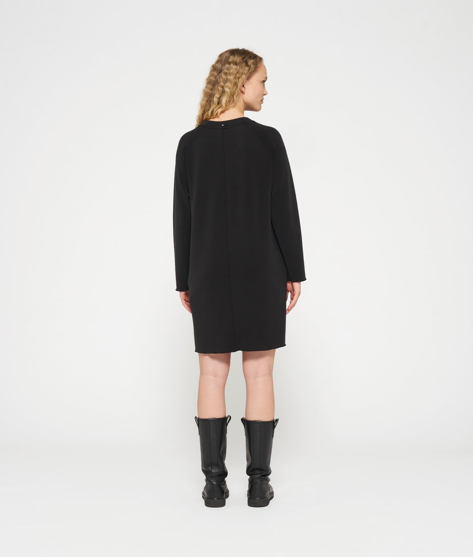 longsleeve midi dress scuba | black