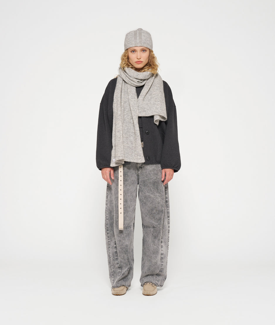 scarf soft knit | light grey melee