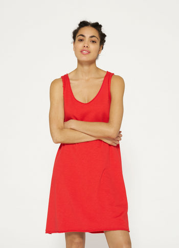 beach dress | poppy red