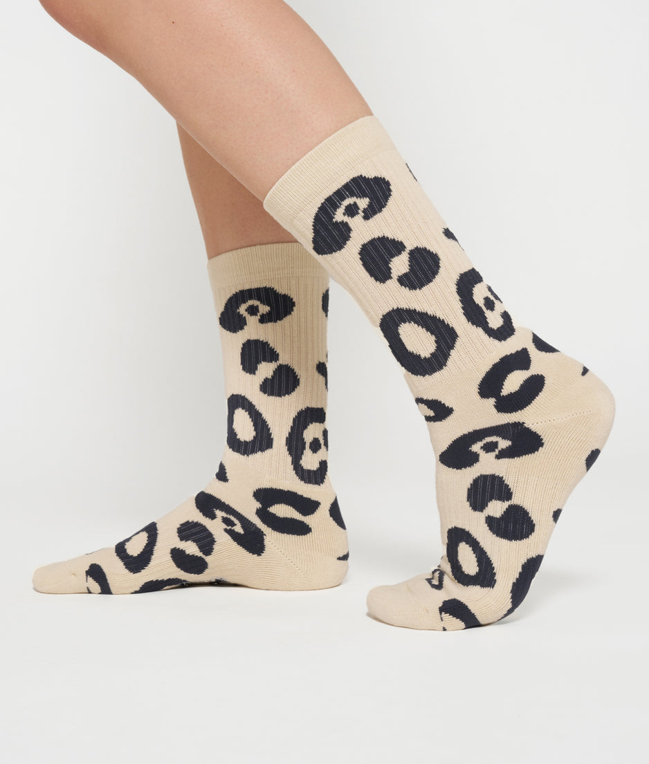 socks leopard | oyster