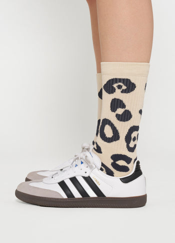 socks leopard | oyster