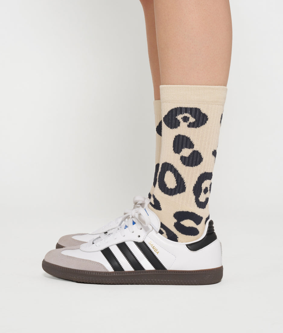 socks leopard | oyster