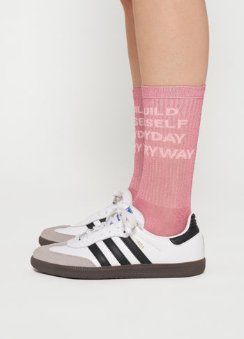 socks tagline | bright pink