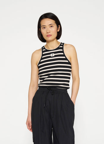 tank top rib stripes | black/light natural