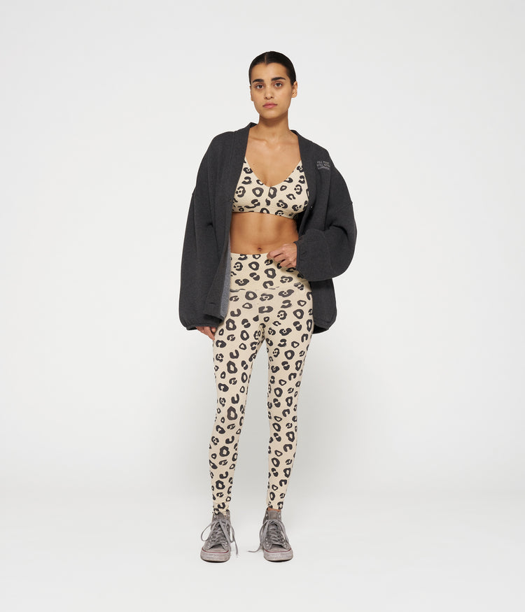 yoga leggings leopard | oyster