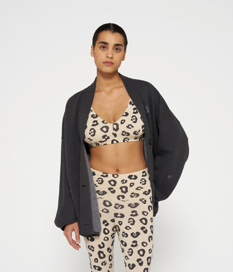 sporty bra leopard | oyster