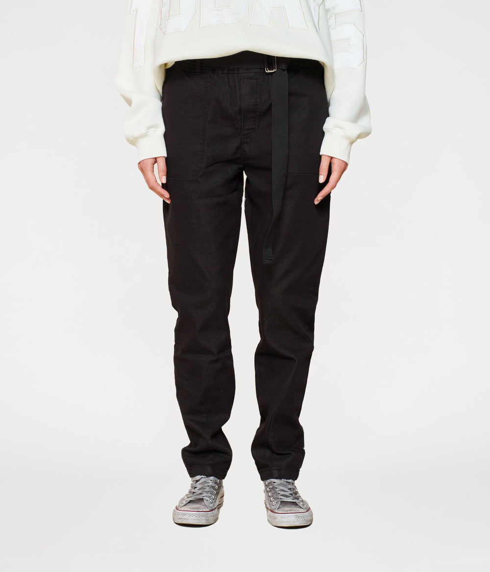 belted pants washed | black