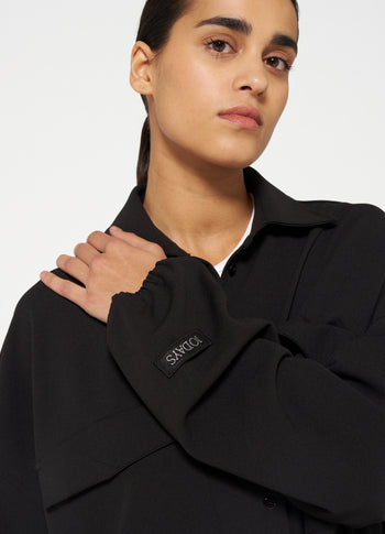 overshirt crepe | black