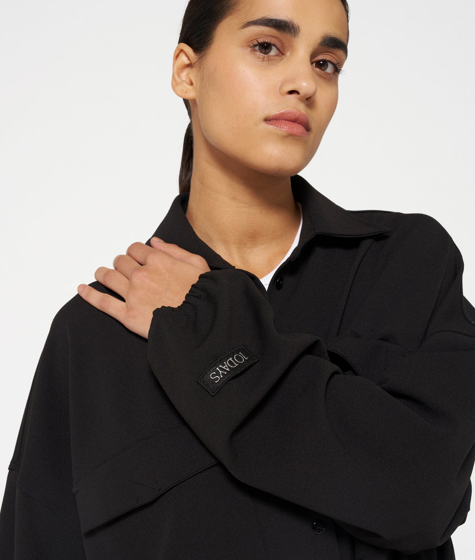 overshirt crepe | black