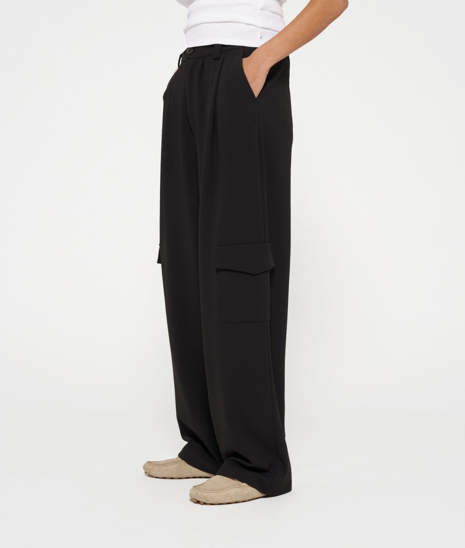 cargo pants crepe | black