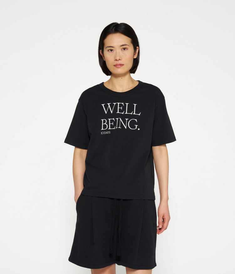 cotton tee well being | black