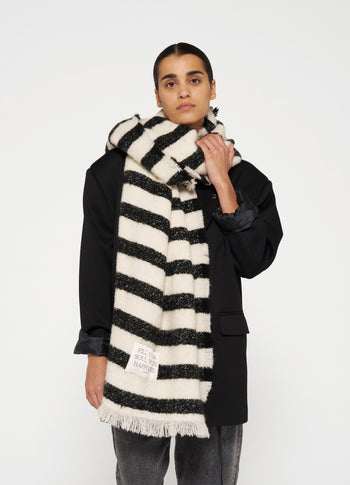 scarf stripes | ecru/black