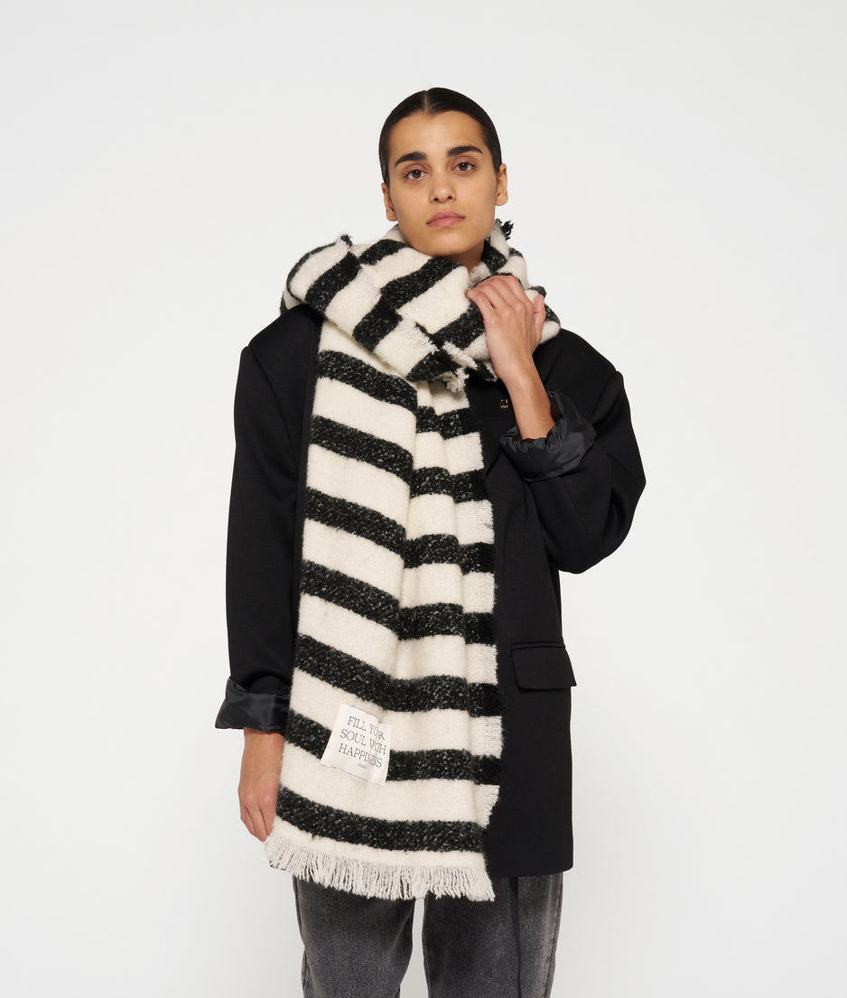 scarf stripes | ecru/black