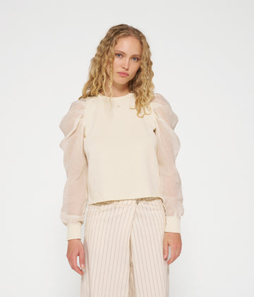 soft sweater puff sleeve | light natural