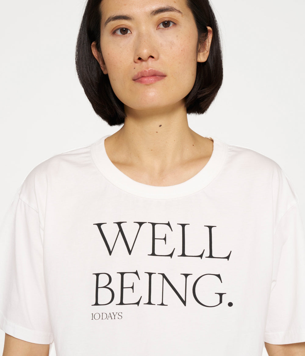 cotton tee well being | ecru