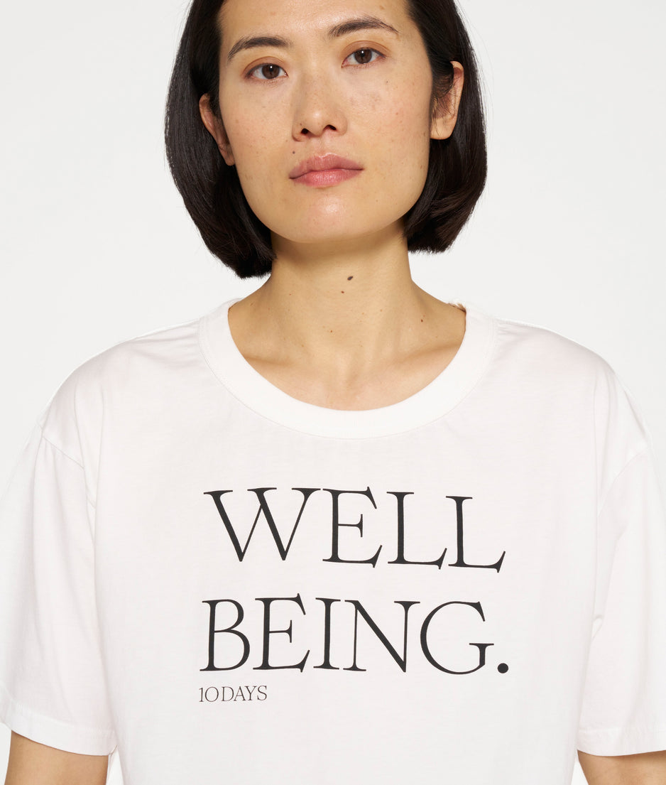 cotton tee well being | ecru