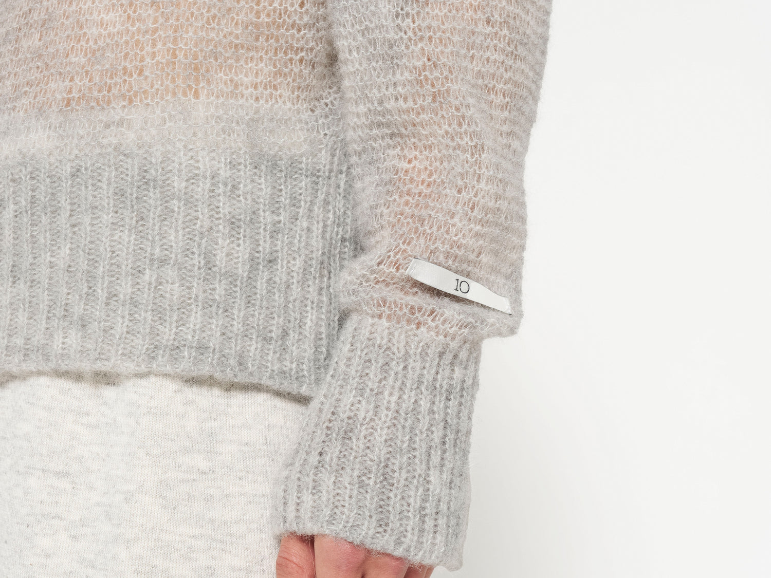 thin off shoulder sweater | light grey melee