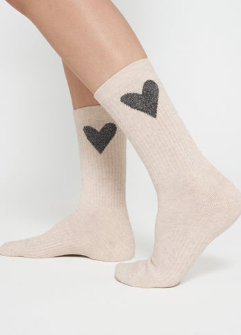 socks heart | soft white melee