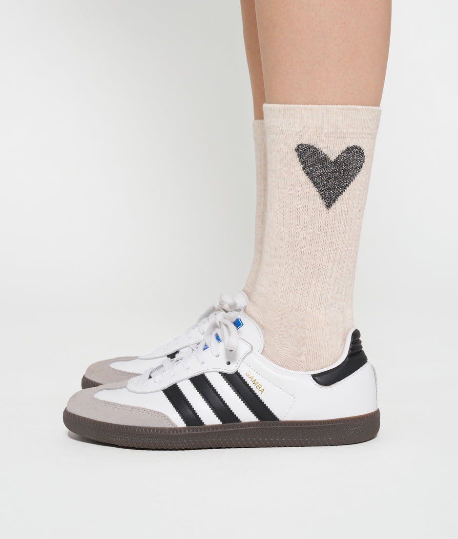 socks heart | soft white melee