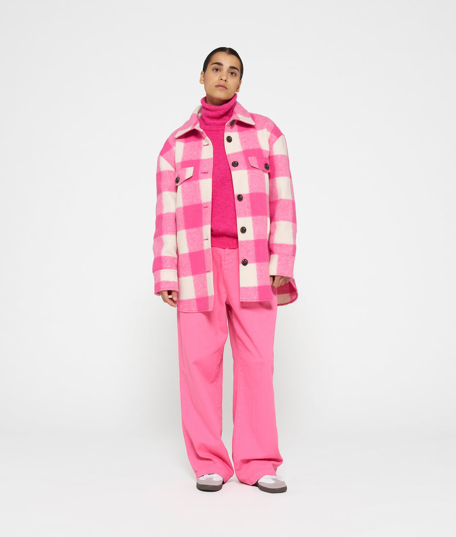 jacket check | bright pink