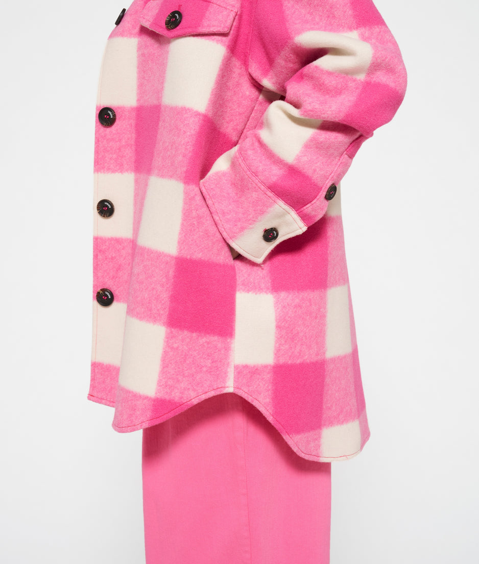 jacket check | bright pink