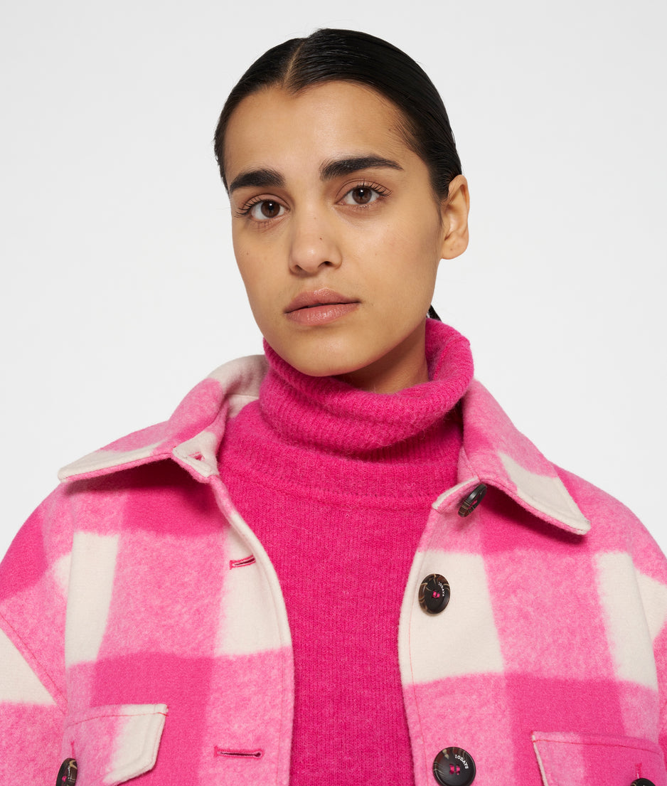 jacket check | bright pink