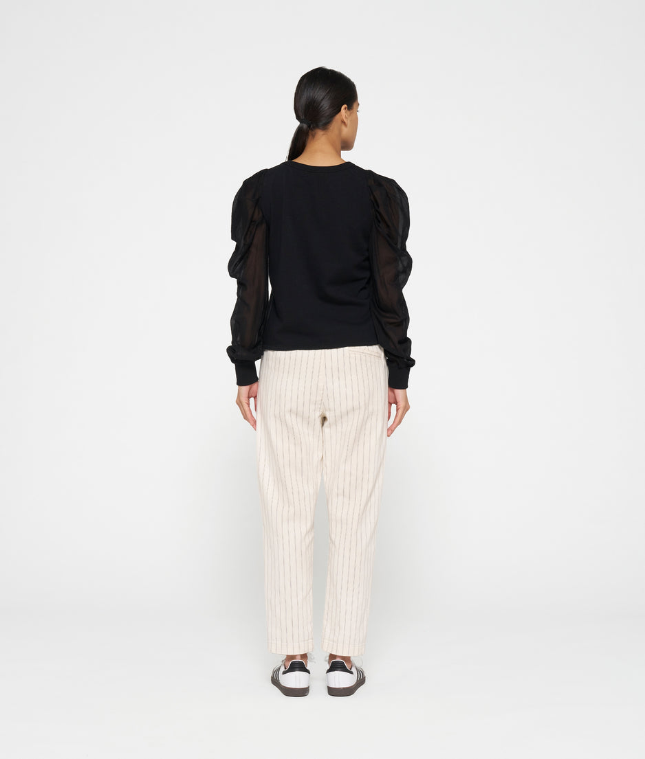 belted pants pinstripe | light natural