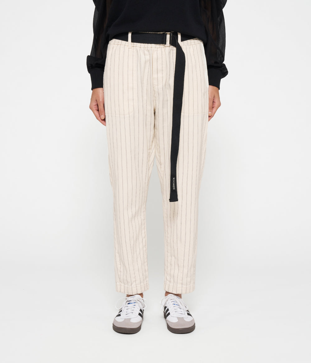 belted pants pinstripe | light natural