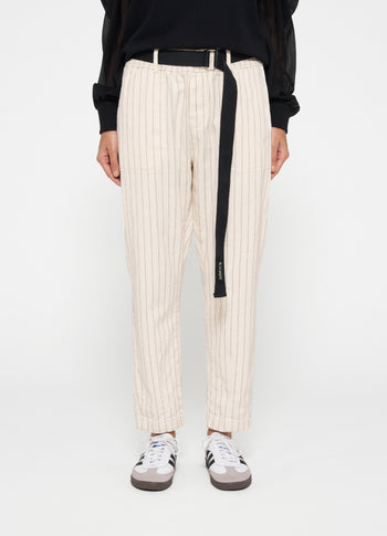 belted pants pinstripe | light natural