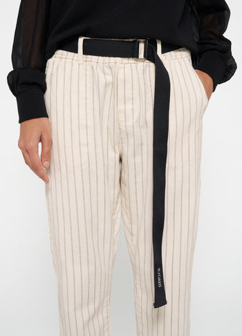 belted pants pinstripe | light natural