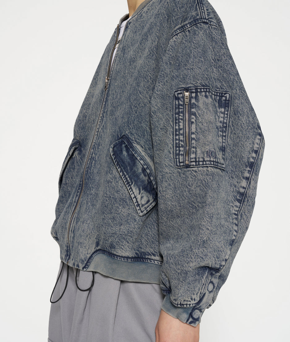 bomber jacket denim | blue denim