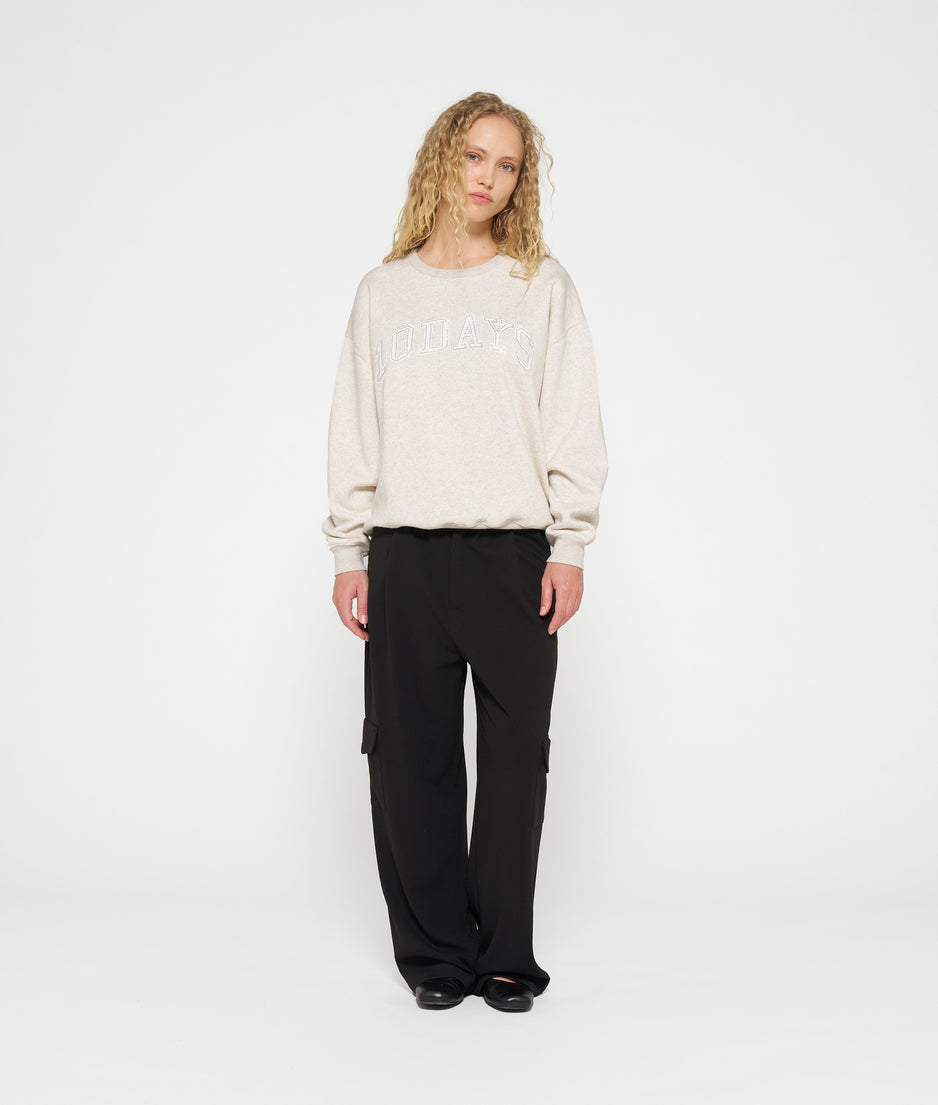 the festive statement sweater | soft white melee