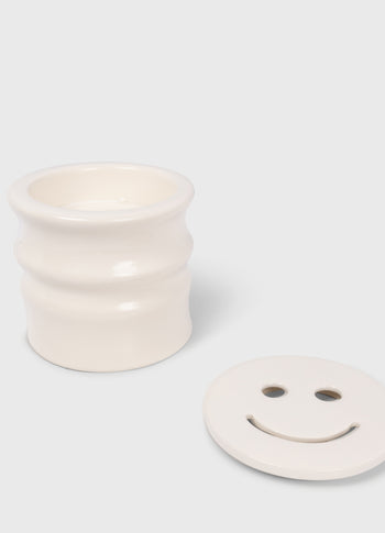 scented candle + happy lid white | multicolor