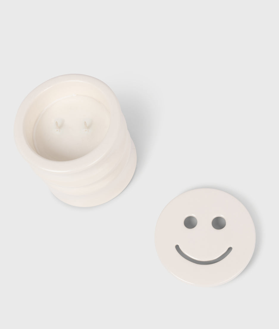 scented candle + happy lid white | multicolor